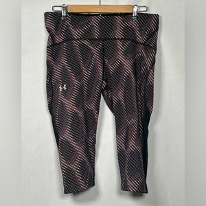 Under Armour Pink/Black Animal Print Cropped Leggings